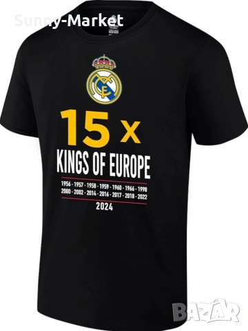 Реал Мадрид тениска мъжка Real Madrid фланелка с къс ръкав размери от С до 5ХЛ