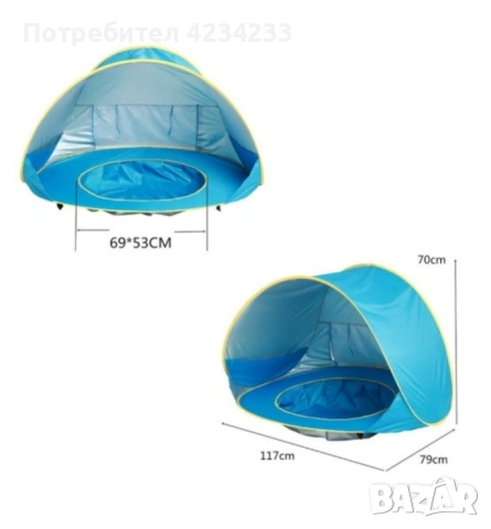 Саморазгъваща се плажна палатка , снимка 3 - Палатки - 54232912