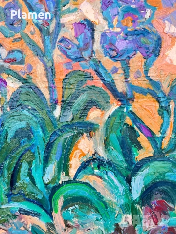 КАРТИНА МАСЛО НА ПЛАТНО СИНЬО УТРО ДИАН ПЕТРОВ 2025 Г., снимка 4 - Картини - 54160735