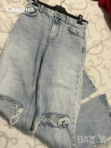 Дълги накъсани дънки на bershka 