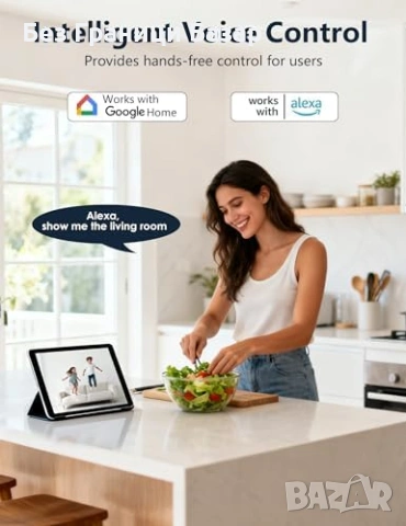 Нова мини Вътрешна охранителна камера AI детекция нощно виждане 1080P, снимка 6 - IP камери - 54033927