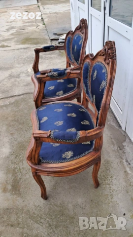 Кресла ретро орехов масив №28, снимка 5 - Дивани и мека мебел - 54076372