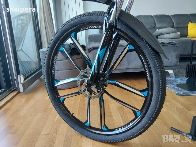 Велосипед Crosslander Compact Elegance 26″ Лeти Капли, Сгъваем Черно/Синьо, снимка 9 - Велосипеди - 55269097