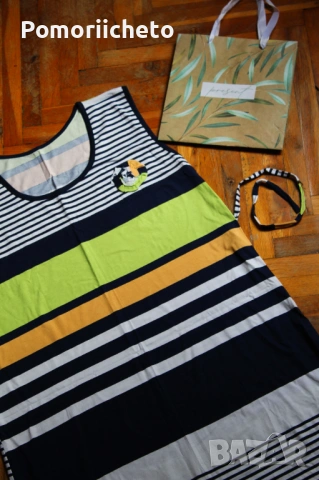 Нова лятна и красива рокля на райета, с дебели презрамки, снимка 2 - Рокли - 54127536