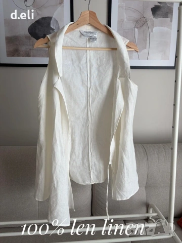 Max Mara Original Size M 100% Лен, снимка 2 - Ризи - 54547678