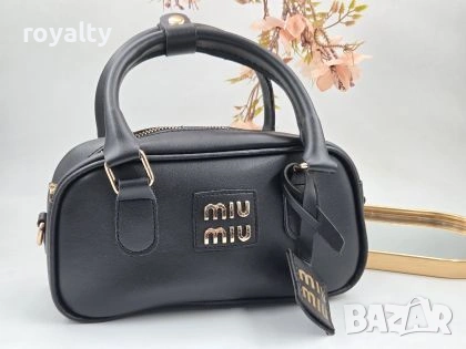 Miu Miu Нова Черна Кожена Дамска Чанта Миу Миу 