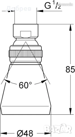 GROHE Relexa Plus 50 – хромирана душ глава с подвижна сферична става на 1/2", снимка 2 - ВИК - 55132550
