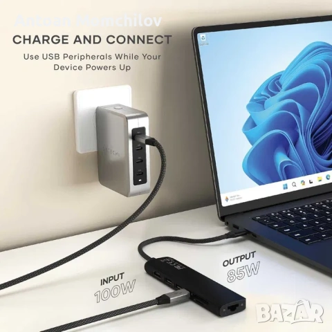 USB C хъб Satechi 7 in 1 Slim PLUS Ethernet, снимка 6 - Лаптоп аксесоари - 54827764