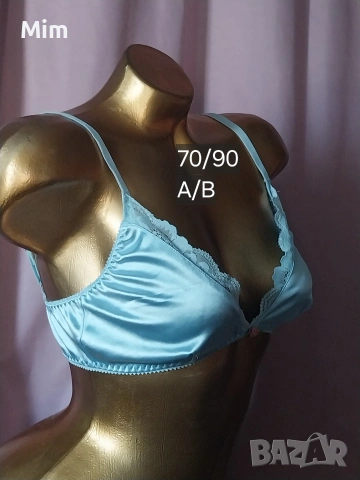 70/90 -А/В Светло син сатенен сутиен/ бюстие /, снимка 3 - Бельо - 55107642