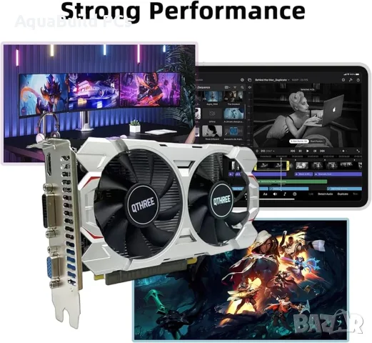 QTHREE GeForce GTX 750 TI 4gb видеокарта нова, GDDR5, HDMI, DVI, VGA, снимка 6 - Видеокарти - 55540165