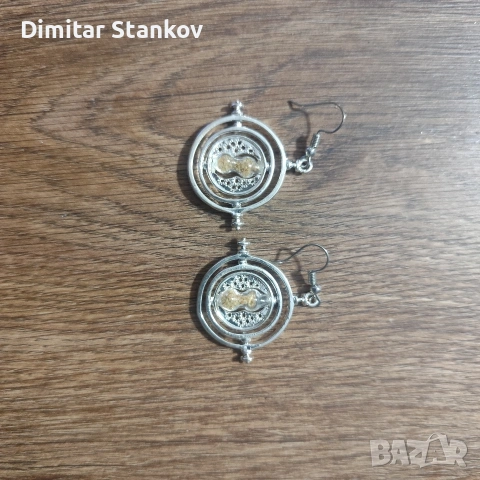 Обеци Хари Потър Time Turner Хармаяни Harry Potter, снимка 2 - Обеци - 55158072