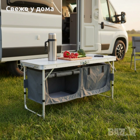 Сгъваем къмпинг шкаф – компактен, здрав и идеален за перфектен ред на открито, снимка 4 - Други стоки за дома - 54213464