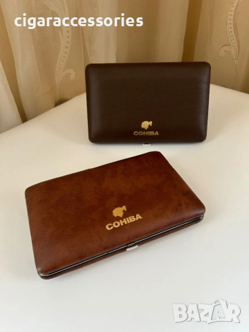 Хумидор COHIBA за 5 пури – кожен калъф, преносим, снимка 3 - Табакери - 50898536