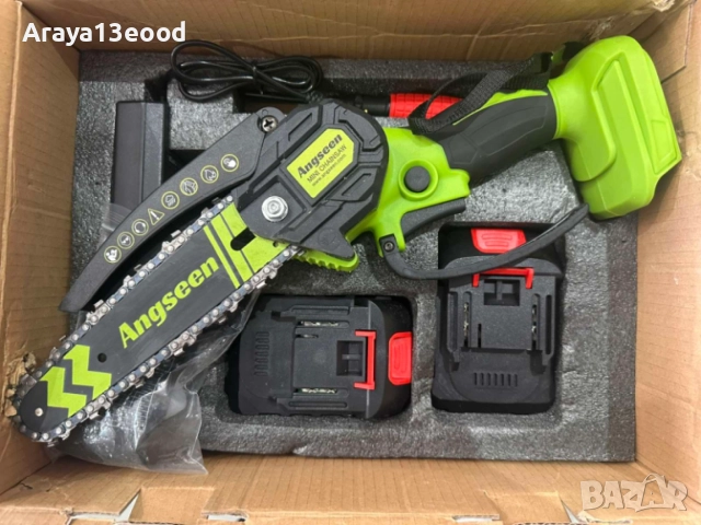 ANGSEEN 6” Акумулаторна Мини Резачка 850W с 2 Батерии и 2 Вериги - Компактна Електрическа Резачка, снимка 6 - Градински инструменти - 54666571