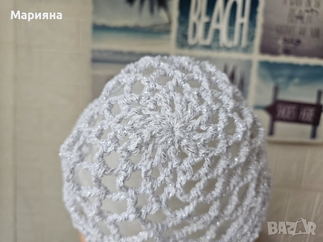 Ръчно плетени mesh hat /мрежести шапки/, снимка 3 - Шапки - 55241292