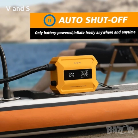 SUP Помпа dwndpump 20PSI високо налягане, електрическа, преносима помпа за SUP дъски интелигентна..., снимка 5 - Водни спортове - 55130176