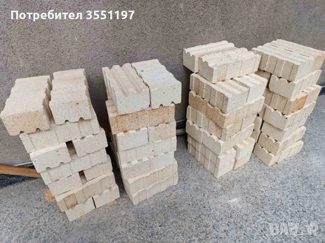 Огнеопорни тухли от акумулираща печка изключително запазени 56 бр, тухли от шамод
