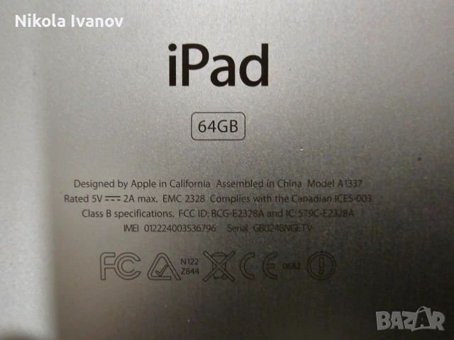 Apple iPad 1st Gen (A1337 EMC 2328) 64GB + 3G – За части / Подута батерия, снимка 6 - Резервни части за телефони - 54568388