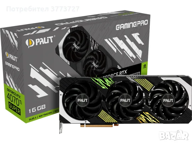 Продавам видео карта 4070Ti SUPER на Palit 16GB три вентилатора в уникално състояние!