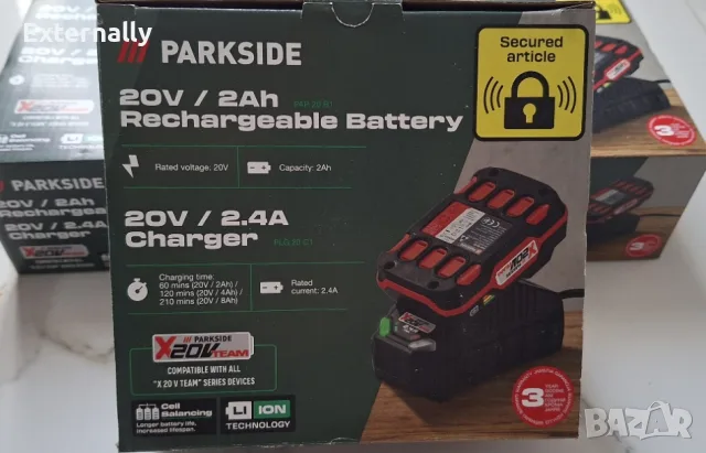 Батерии 20V 2Ah + зарядно PARKSIDE X20V TEAM - Нови