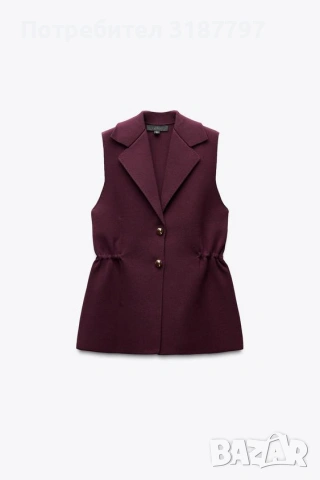 Нов елек ZARA цвят тъмно бордо
