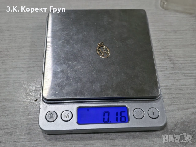 Златна висулка "К" 14К 585 / 0,16 гр., снимка 7 - Колиета, медальони, синджири - 54393542