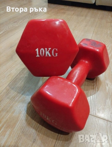 Дъмбели 2 бр по 10 кг, снимка 5 - Фитнес уреди - 54443278
