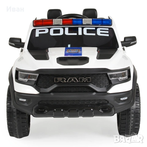 ТОП ЦЕНАНОВО!Акумулаторен джип RAM POLICE WHITE с 12V батерия,EVA гуми,сигнални светлини,дистанно, снимка 2 - Детски велосипеди, триколки и коли - 55074872