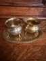 Бронзово подносче с каничка и захарничка , снимка 1