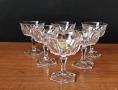 *Cristal d'Arques*Франция сервиз от 6 бр.тежки кристални чаши с диамантена шарка, снимка 1