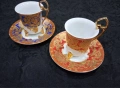 Vintage k&k Vienna porcelain Комплект 2бр .двоен сет  за еспресо/късо кафе , снимка 2