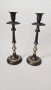 Двойка старинни свещници от метал, снимка 1