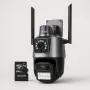 Двойна Smart WiFi безжична IP 6MPX камера 15108 + Подарък Карта памет HIKSEMI NEO 64GB , снимка 3
