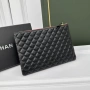 Chanel Clutch / Pochette – Висок клас реплика, Black Quilted Leather, Gold Hardware, снимка 2
