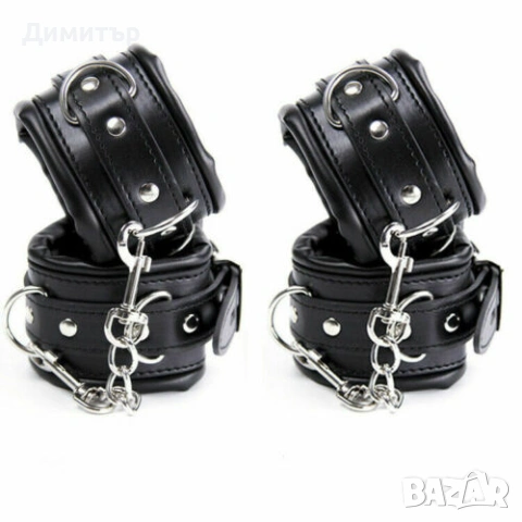 Белезници от еко кожа в черно, снимка 2 - Други - 54248131