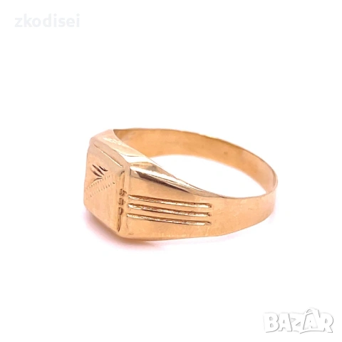 Златен мъжки пръстен 2,62гр. размер:64 14кр. проба:585 модел:38175-1, снимка 2 - Пръстени - 53981369