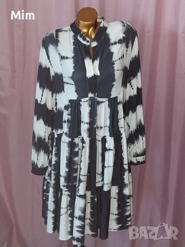 2XL/3XL Еластична рокля на волани , снимка 3 - Рокли - 55019202