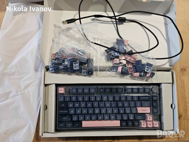 Механична - Оптична клавиатура Skyloong GK75 Lite Gasket (Gateron Optical Black) | Hot-Swap, Knob