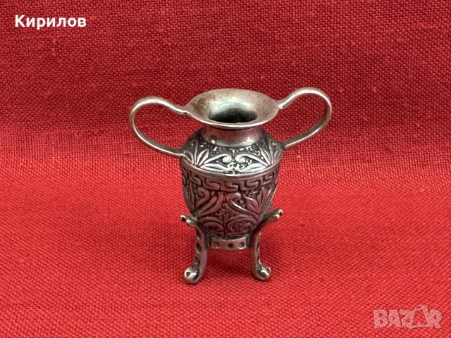 Италианска Сребърна миниатюра “Амфора”  проба-800., снимка 3 - Антикварни и старинни предмети - 55285035