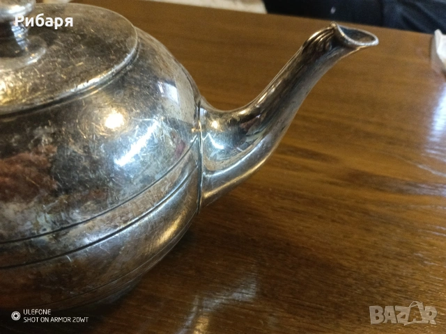 Сребърен английски чайник, снимка 3 - Нумизматика и бонистика - 54166321