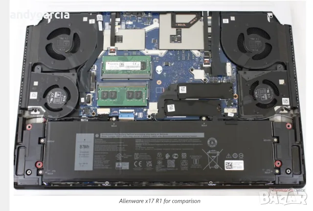 Dell Alienware x17 R1/Core i9-11980HK/NVIDIA RTX 3080 16GB 165W/17.3 4K UHD 120Hz/16GB RAM/512GB SSD, снимка 9 - Лаптопи за игри - 55303453