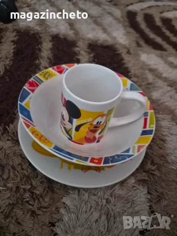 Детски комплект за хранене Stor - Mickey Mouse, Color Flow, 3 части