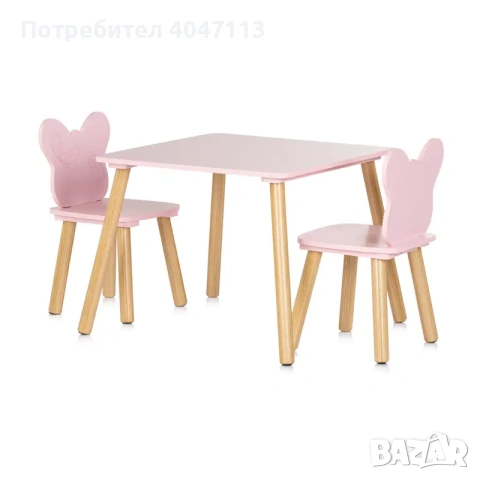 Комплект маса с два стола MDF пеперуда