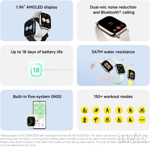 Смарт часовник Xiaomi Redmi Watch 5 Lite Gold AMOLED GPS , снимка 10 - Смарт часовници - 54259751