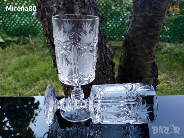 Кристални чаши за вино 5 бр. - Югославия !, снимка 6 - Чаши - 54443970