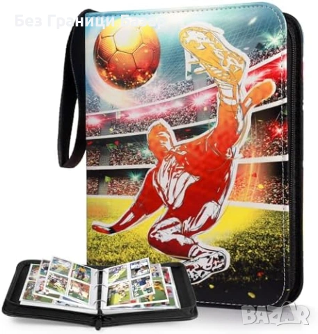 Нов Колекционерски албум за футболни и спортни карти 400 броя 50 листа с цип