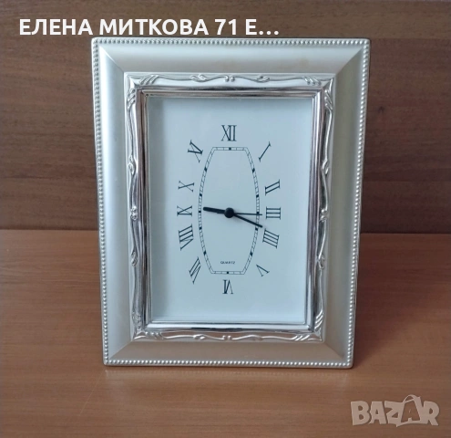 Масивен посребрен настолен часовник с кадифен гръб, снимка 2 - Други - 54723268