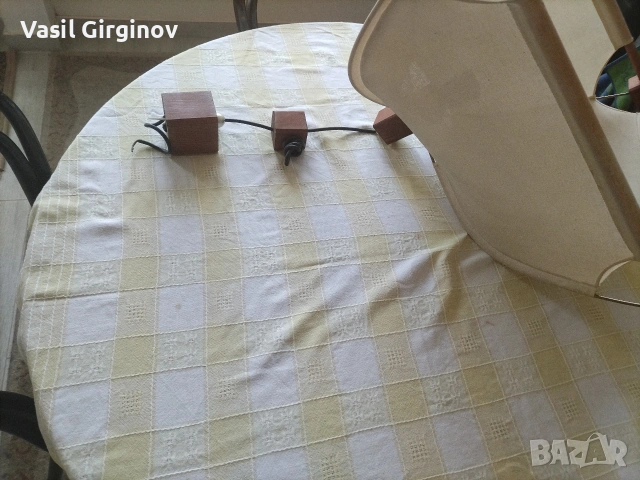 стилен еко абажур, дърво и лен, снимка 2 - Други - 55010795