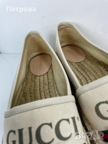 Бежови еспадрили Gucci 39 Оригинал, снимка 4 - Дамски ежедневни обувки - 55103265