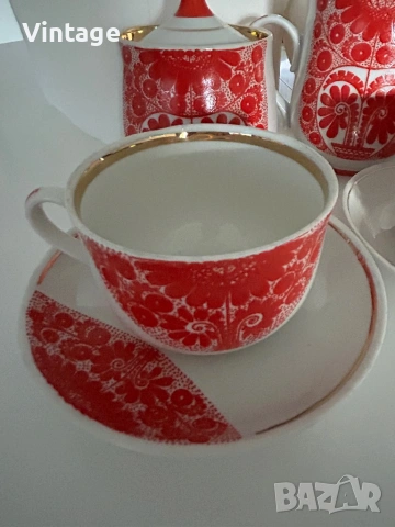 Старинен Съветски порцеланов сервиз за чай/кафе 